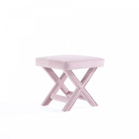 Banc d’appoint Abigail style milieu du siecle moderne en velours rose