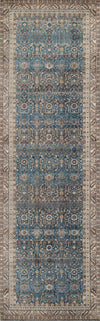 Tapis Traditionnel Gianna 2'6\" x 8'0\" en Bleu