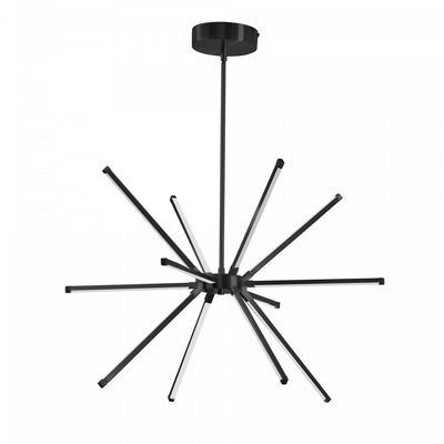 Dainolite Array LED Chandelier 32w Matte Black White Acrylic Diffuser Lamp|Lustre Array de Dainolite en acrylique blanc qui diffuse la lumière, avec fini noir mat et ampoule à DEL de 32 W