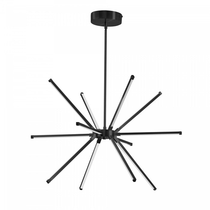 Lustre Array de Dainolite en acrylique blanc qui diffuse la lumière, avec fini noir mat et ampoule à DEL de 32 W