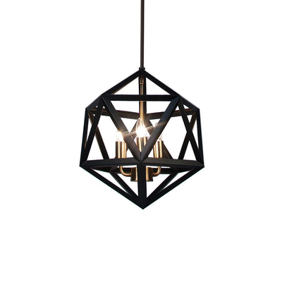 Dainolite Archello 3 Light Chandelier Matte Black Antique Brass Accents Lamp|Lustre Archello de Dainolite au fini noir mat avec touches laiton antique et 3 ampoules