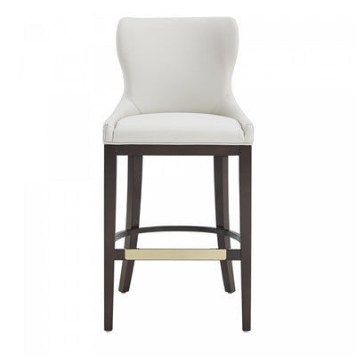 Blair Modern Wood Upholstered Barstool in White | Tabouret de bar Blair moderne en bois avec assise rembourree, coloris blanc