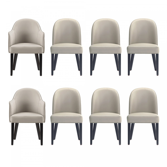 Ensemble de 8 chaises de salle a manger Hillman Modern en gris clair