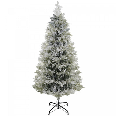 Homcom Flocked Pencil Artificial Christmas Tree With Realistic Branch Tips|Homcom Arbre De Noel Artificiel Floque Avec Pointes De Branches Realistes