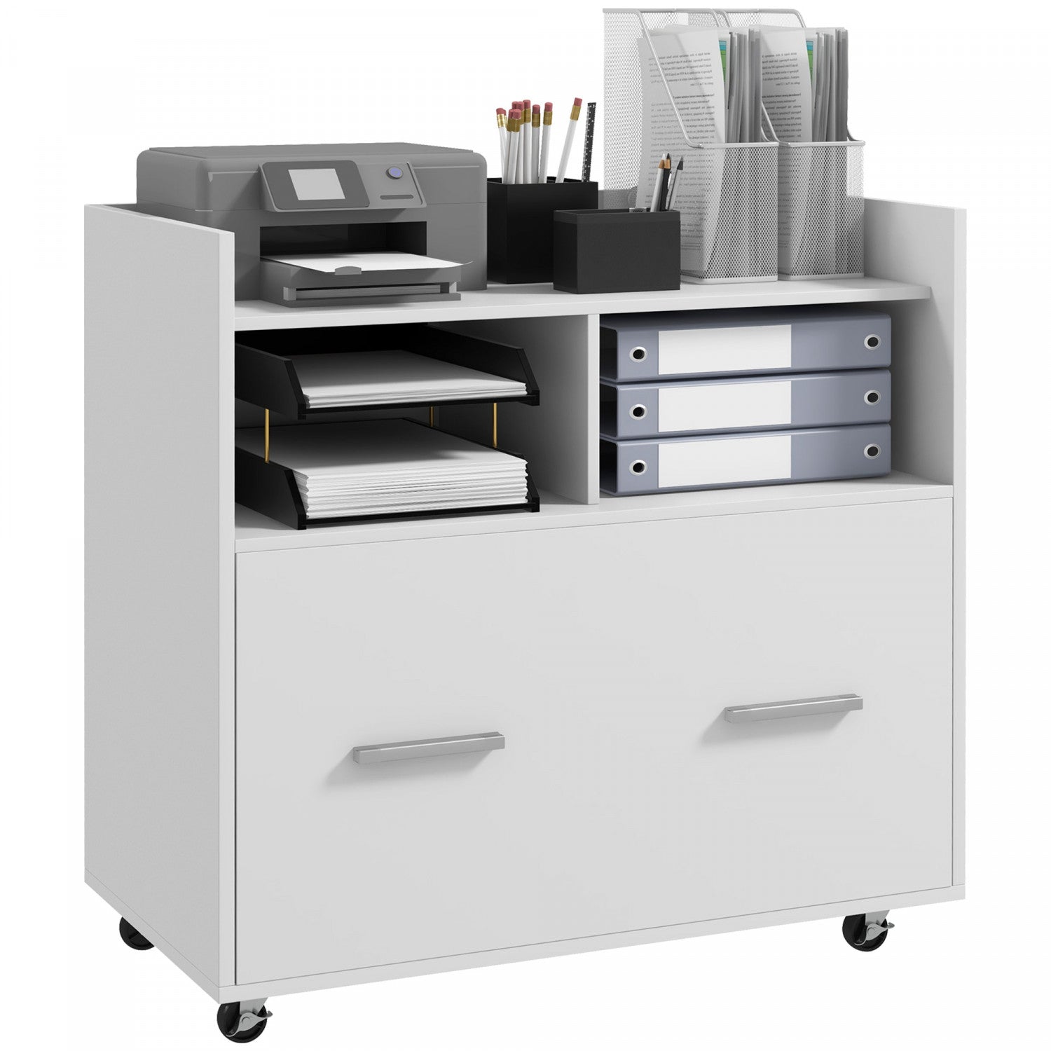Vinsetto – Classeur Mobile à 2 Tiroirs Avec Verrou, Classeur En Bois Avec Roulettes Verrouillables Pour Format Lettre Et A4 Noir Vinsetto – Classeur Mobile à 2 Tiroirs Avec Verrou, Classeur En Bois Avec Roulettes Verrouillables Pour Format Lettre Et A4 Noir