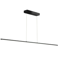 Luminaire suspendu horizontal Array de Dainolite de 72 po en acrylique blanc qui diffuse la lumière, avec fini noir mat et ampoule à DEL de 56 W