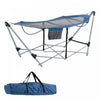 Outsunny Hamac Avec Support, Hamac Portable Avec Sac De Transport Et Poche Pour Le Voyage, La Plage, Le Jardin, Le Patio, La Randonnee, Bleu Fonce