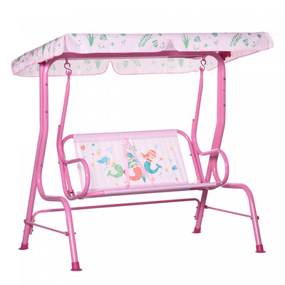 Outsunny 2-seat Kids Porch Swing Chair, Children Outdoor Patio Furniture Lounge Chair For Garden, Wi|Outsunny Balancoire 2 Places Pour Enfants, Chaise Longue De Terrasse Pour Enfants, Pour Porche De Ja