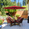 Costway Parasol de marche solaire LED de 10 pieds avec reglage d'inclinaison et manivelle