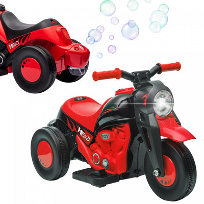 Qaba Electric Motorcycle, Powered Ride-On Bubble Car, 3 Wheels 6v Battery Powered Kids Motorcycle Wi|Qaba Velo Electrique, Voiture A Bulles, 3 Roues, Moto Electrique Alimentee Par Batterie 6 V Pour Enf