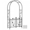 Outsunny Arche De Jardin En Acier De 7 Pi Avec Double Portail, Noir