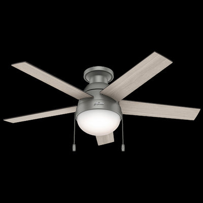 Anslee Low Profile Ceiling Fan with Light Fixture - Grey | Ventilateur de plafond Anslee à profil bas avec luminaire - Gris