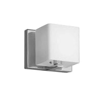 Lumière de coiffeuse Verona de Dainolite avec abat-jour en verre givré, fini chromé poli et 1 ampoule