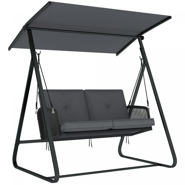 Outsunny - Balancoire de jardin pour 2 personnes avec auvent reglable