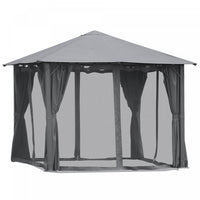 Outsunny 10 Pi X 10 Pi A Toit Souple Exterieur Gazebo Murs Rideaux En Maille A Cadre En Acier