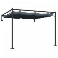 Outsunny Pergola Metallique Murale 10' X 10' Avec Toit Retractable