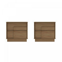Table de nuit Horizon Modern 56 cm en erable (2 tiroirs) – Lot de 2