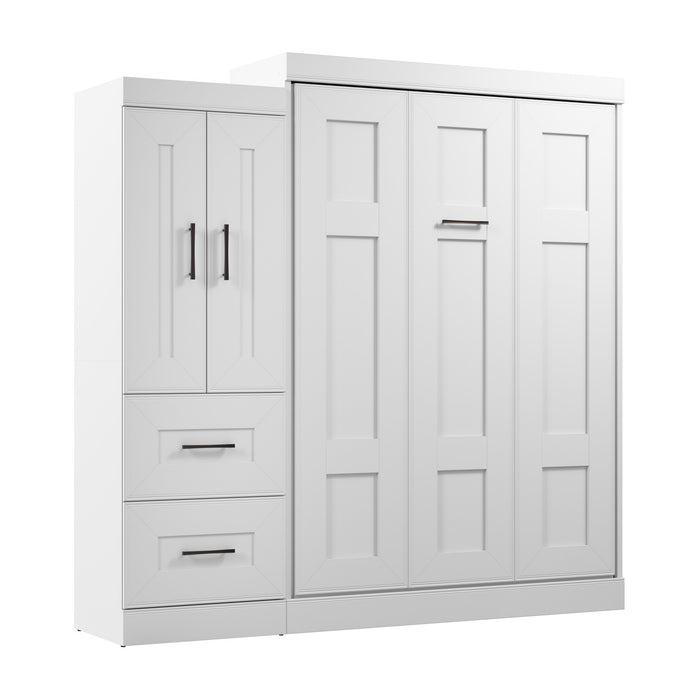 Lit double escamotable Edge de Bestar avec garde-robe (85 po [L]) - blanc