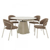 Ensemble de table de salle a manger ronde extensible Solene 5 pieces (32 a 52 po) avec chaises rembourrees (4 places)