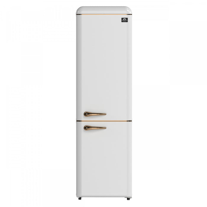 Refrigerateur Storico de 22 po de style retro avec congelateur inferieur, blanc, 9 pi³ – FFFFD1745-22WHT