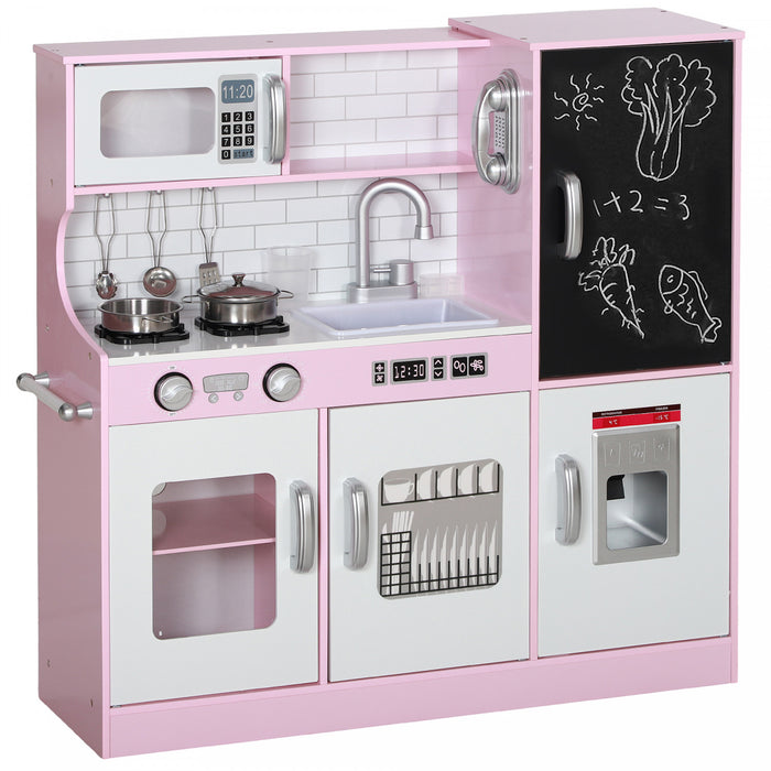 Qaba Cuisine De Jeu Pour Enfants Avec Tableau Noir, Machine A Glacons