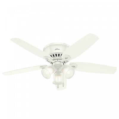 Builder Low Profile Ceiling Fan with Light Fixture - White | Ventilateur de plafond à profil bas du constructeur avec luminaire - Blanc