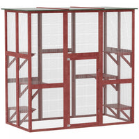 Pawhut Grand Enclos Exterieur Pour Chat, Maison Resistante Aux Intemperies, Toit En Asphalte, Cage D