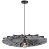 Luminaire suspendu Plegado de Dainolite avec abat-jour en feutre gris, fini noir mat et 1 ampoule