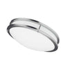 Plafonnier affleuré Cfled de Dainolite de 16 po de diamètre, avec abat-jour blanc et fini chromé satiné