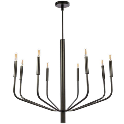 Dainolite Eleanor 8 Light Chandelier Matte Black Lamp|Lustre Eleanor de Dainolite avec fini noir mat et 8 ampoules