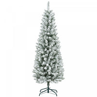 Homcom Arbre De Noel Artificiel Floque De 6 Pieds Avec Base En Acier, Vert