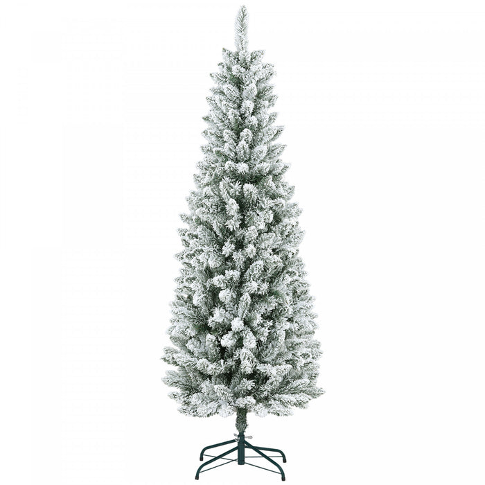 Homcom Arbre De Noel Artificiel Floque De 6 Pieds Avec Base En Acier, Vert