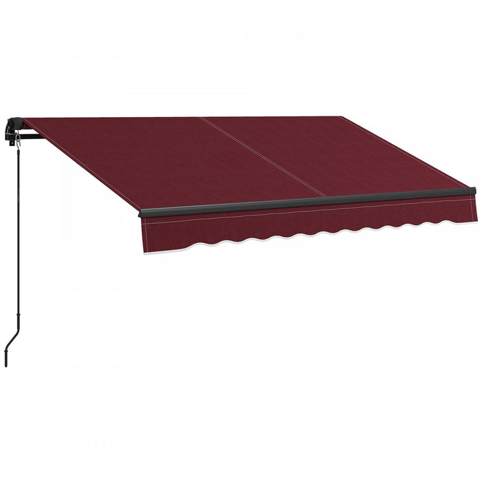 Outsunny 8' X 6,5' Auvent Retractable, Abri Pare-soleil, Rouge Vin