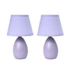 Ensemble de 2 mini lampes de table de Simple Designs en céramique en forme d’œuf - violet