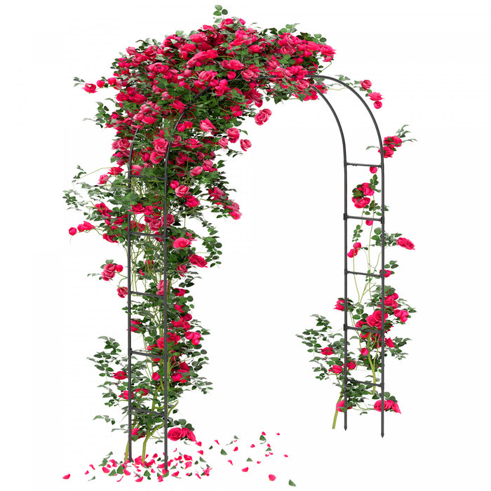 Outsunny Treillis D'arche De Jardin En Metal De 8 Pieds, Tonnelle De Jardin