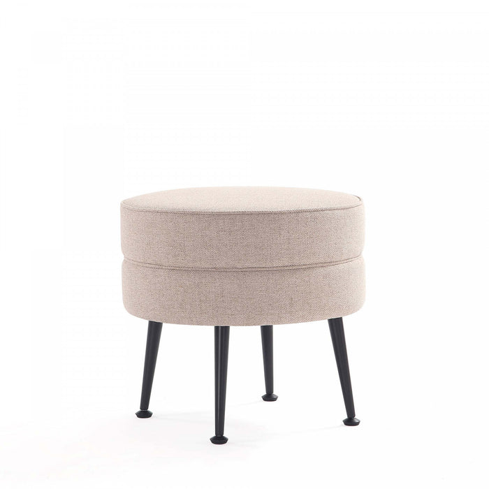 Bailey Pouf d’Appoint Rembourre Style Mid-Century Moderne en Ble