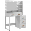 HOMCOM Coiffeuse, table de maquillage avec miroir et rangement, blanc