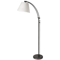 Lampe à pied Felix réglable de Dainolite avec abat-jour blanc, fini noir mat et 1 ampoule