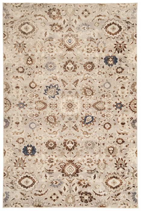Tapis Lavable/Traditionnel Lunelle 6'7\" x 9'0\" en Gris
