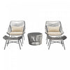 Ensemble de conversation moderne Ashland 5 pieces en creme