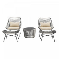  Ensemble de conversation moderne Ashland 5 pieces en creme