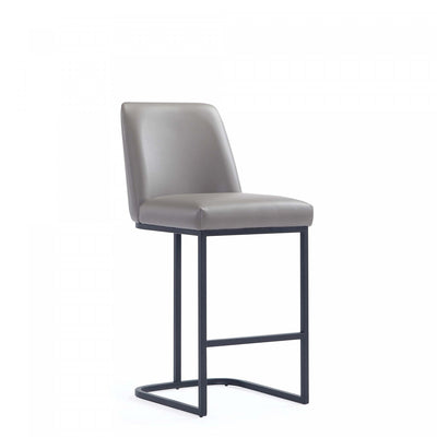Serena Modern Metal Upholstered Counter Stool in Taupe Bar Stool | Tabouret de comptoir moderne en metal et tissu Serena, coloris taupe