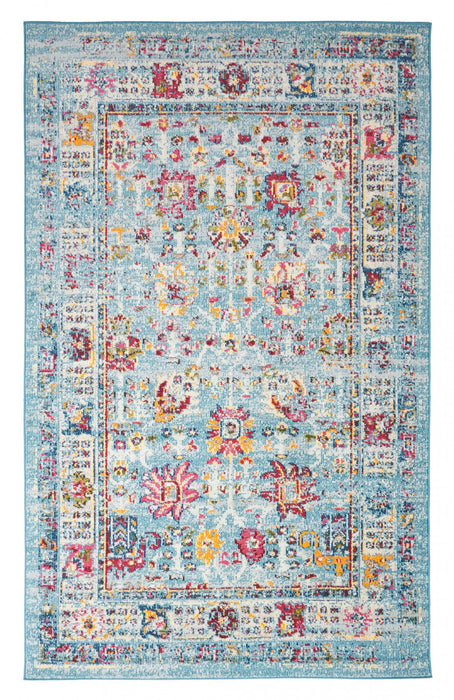 Tapis Traditionnel Jasmine 5'0\" x 8'0\" en Bleu