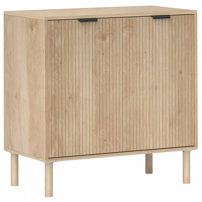 HOMCOM Armoire de rangement, buffet avec etagere, chene