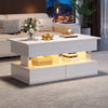 Nathan table basse relevable – table basse avec eclairage LED, blanc
