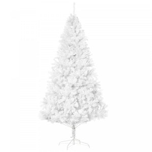 Homcom Decoration De Vacances Sapin De Noel De 7 Pieds Avec Support - Blanc