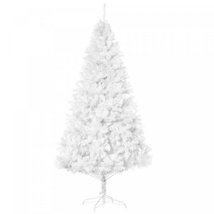 Homcom Decoration De Vacances Sapin De Noel De 7 Pieds Avec Support - Blanc