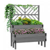 Outsunny Jardiniere En Treillis A 2 Etages, Lit De Jardin Sureleve En Bois