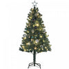 HOMCOM Sapin de Noel artificiel pre-eclaire de 5' avec LED et decorations