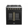 Cuisiniere a gaz noire Galiano 30 pouces, 4,32 pi³ – FFSGS6444-30BLK